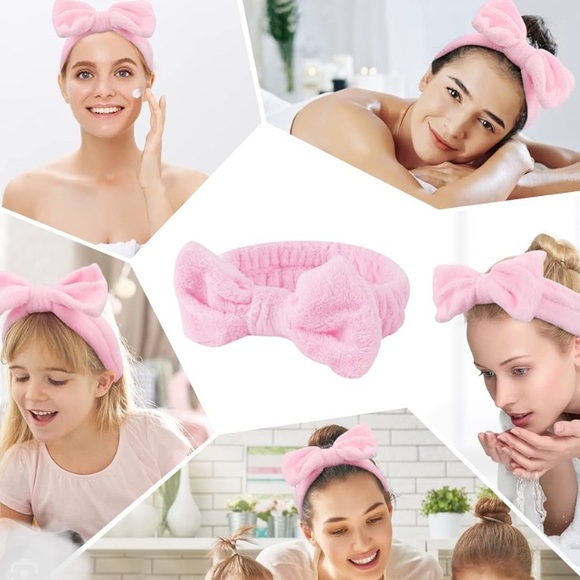 Studio Dry Other - NEW Lot of 2x [Studio Dry] Cosmetic Headband w/ Removable Bow Soft Pink One Size
